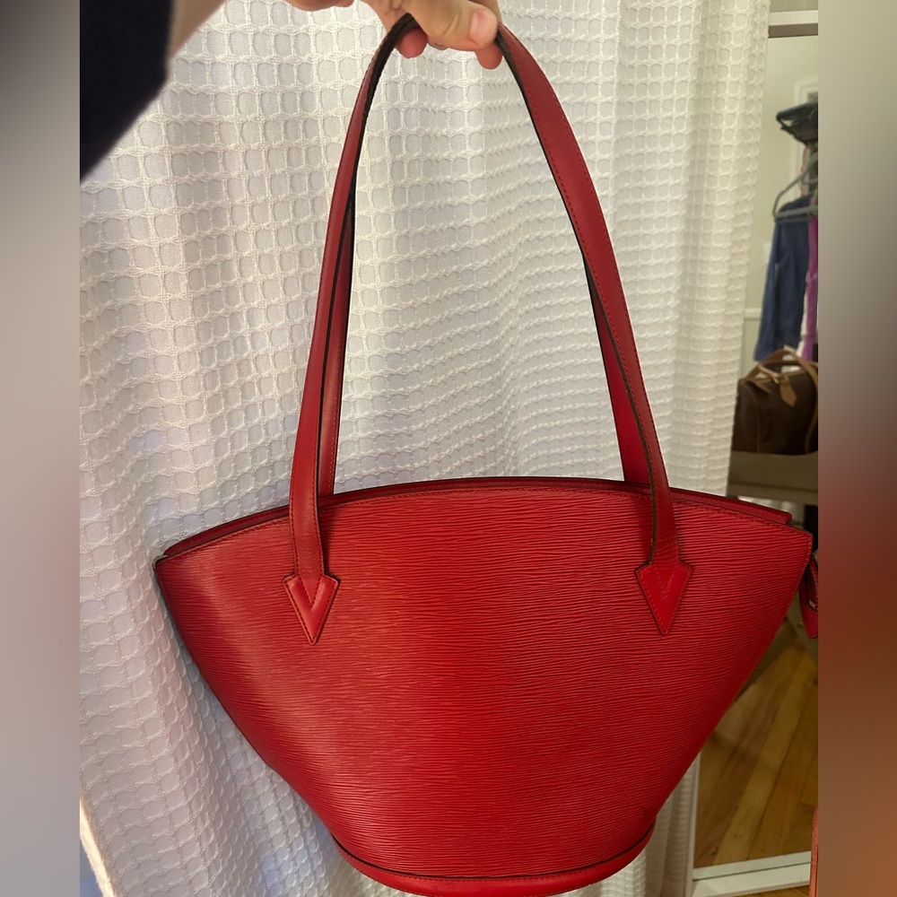 LOUIS VUITTON Saint Jacques Epi PM Long Straps Red